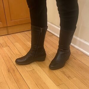 Black Leather Women's Boots